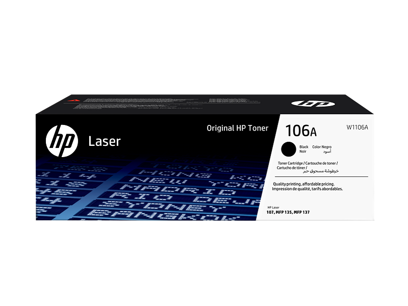 Cartouche de toner laser authentique HP 106A, noir (W1106A)