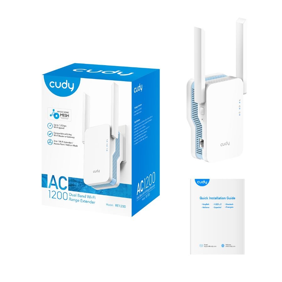 Répéteur Wi-Fi double bande Cudy RE1200 AC1200